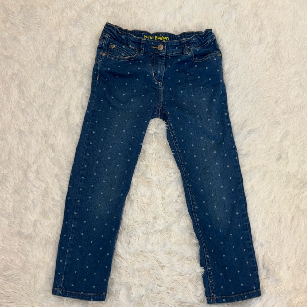 Mini Boden Girlfriend Jeans with Stars - Size 10 Y Adjustable waist